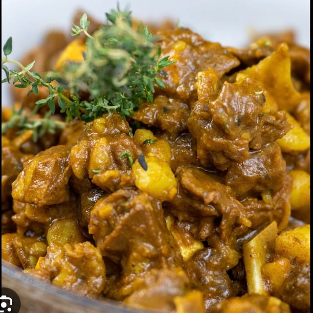 Curry goat.