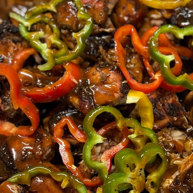 Jerk chicken.