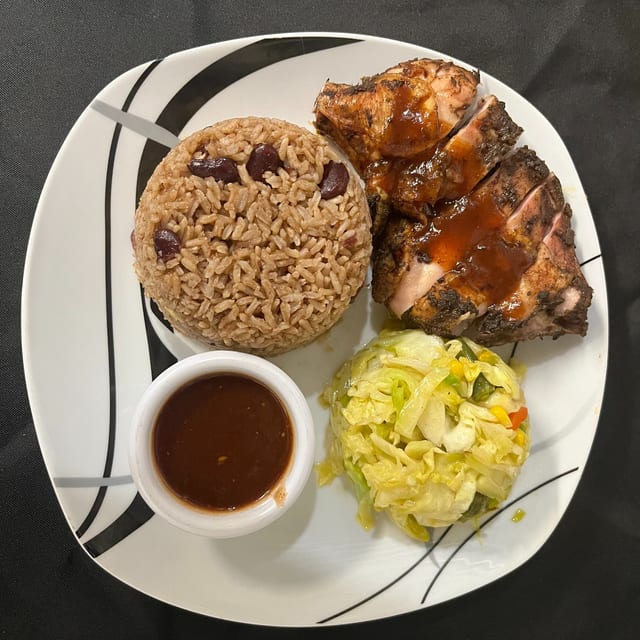 Boneless jerk chicken.