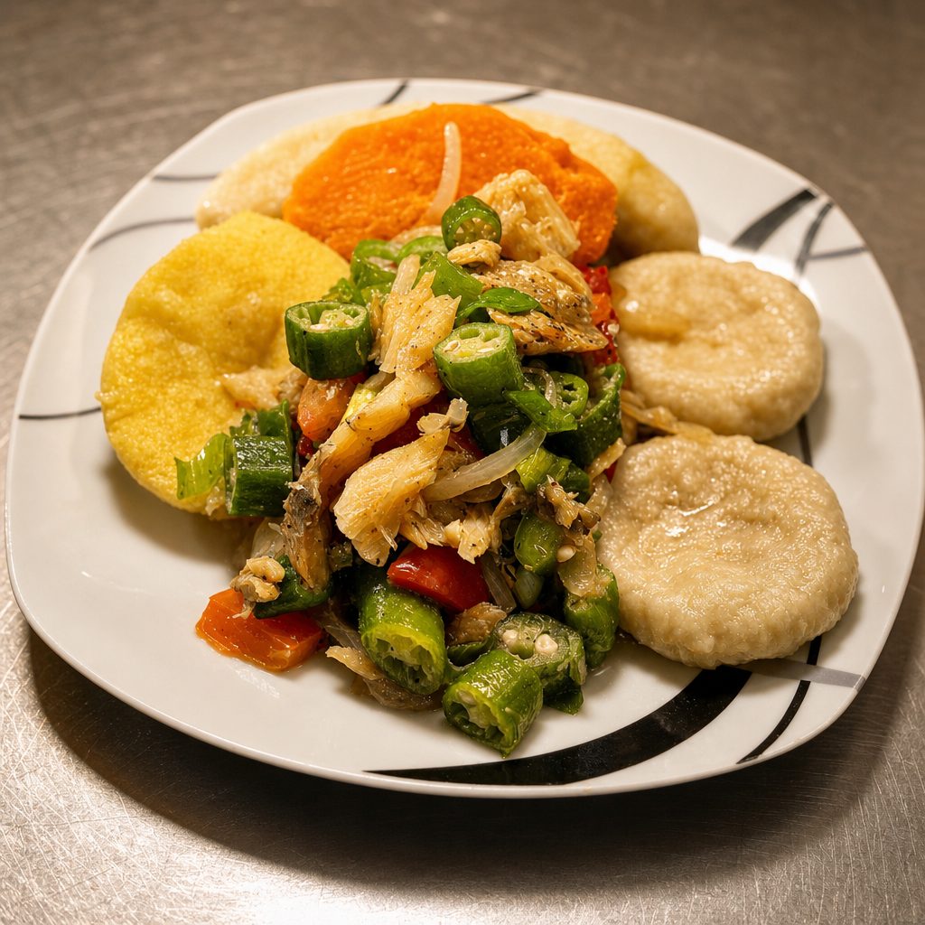 Entrée - Saltfish Meal.